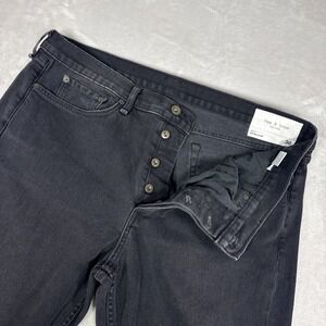 Rag & Bone Fit 1 Extra Slim Jeans Mens 38X32 Black Button Fly Made in USA